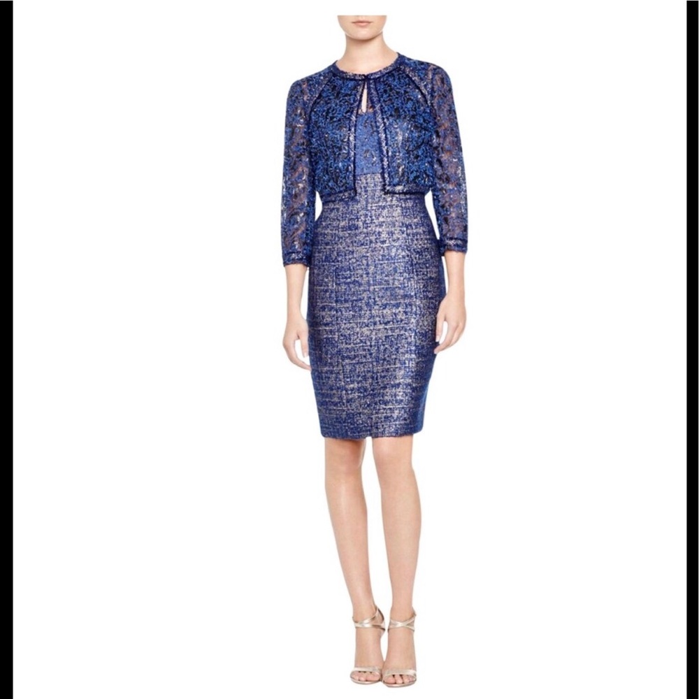 Kay Unger New York Metallic Dress w/Jacket